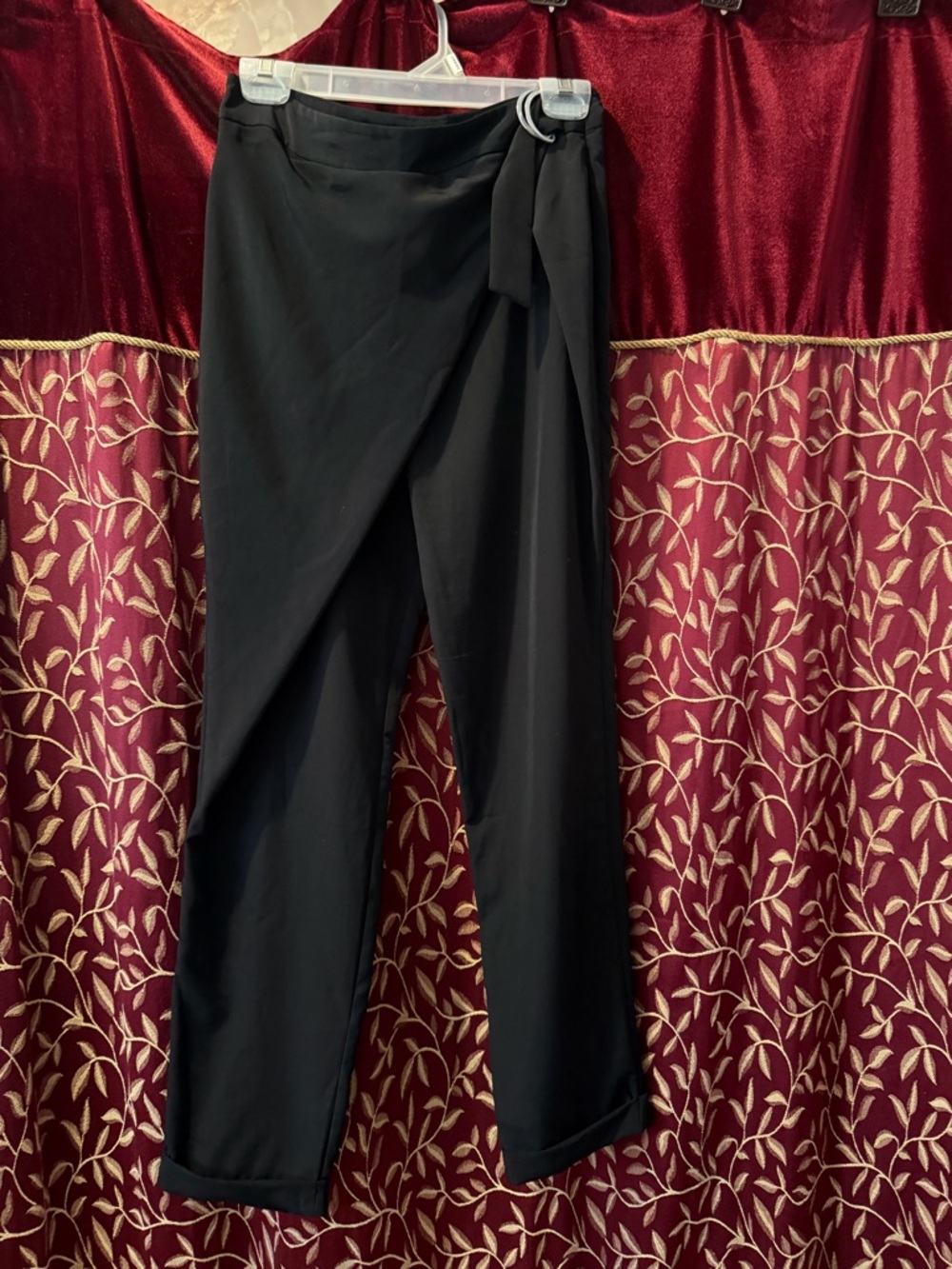 Zara Black Wrap-Front Men's Pants with D-Ring